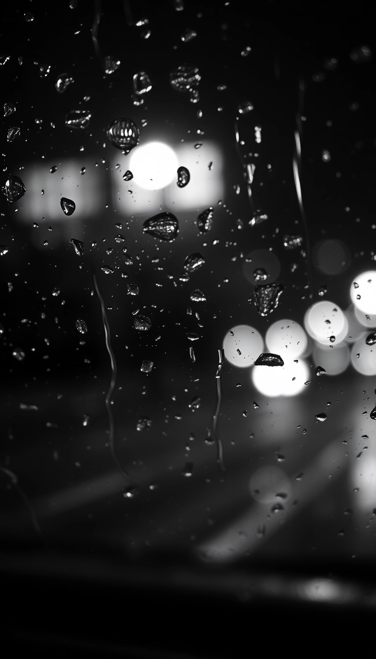 HD iPhone AI Night Car Rain Scenic Background Copyright-Free Stock Image